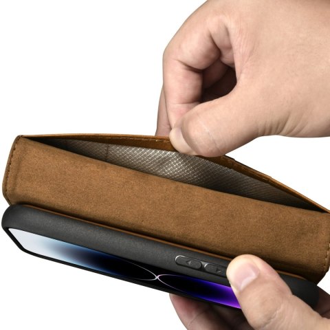 2w1 etui skórzany pokrowiec z klapką iPhone 14 Pro Max Anti-RFID Oil Wax Wallet Case jasno-brązowy 2w1 etui skórzany pokrowiec z klapką iPhone 14 Pro Max Anti-RFID Oil Wax Wallet Case jasno-brązowy