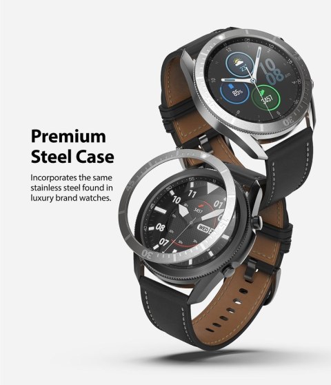 Ramka pierścień ochronny do Galaxy Watch 3 45mm Bezel Styling czarny Ramka pierścień ochronny do Galaxy Watch 3 45mm Bezel Styling czarny