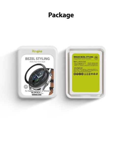 Ramka pierścień ochronny do Galaxy Watch 3 45mm Bezel Styling czarny Ramka pierścień ochronny do Galaxy Watch 3 45mm Bezel Styling czarny