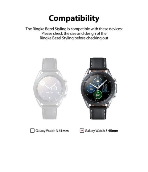 Ramka pierścień ochronny do Galaxy Watch 3 45mm Bezel Styling czarny Ramka pierścień ochronny do Galaxy Watch 3 45mm Bezel Styling czarny