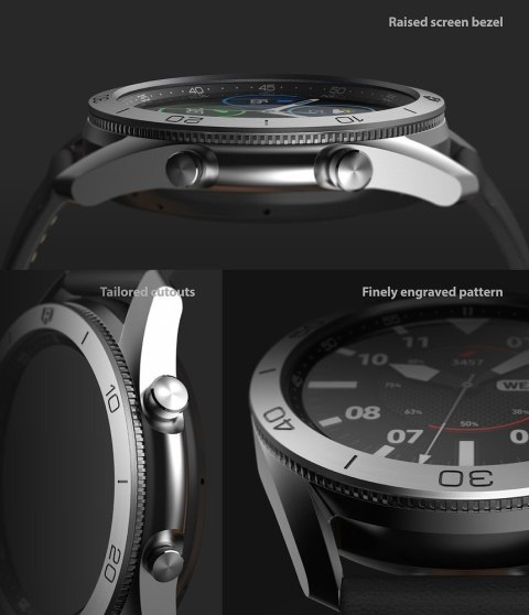 Ramka pierścień ochronny do Galaxy Watch 3 45mm Bezel Styling czarny Ramka pierścień ochronny do Galaxy Watch 3 45mm Bezel Styling czarny