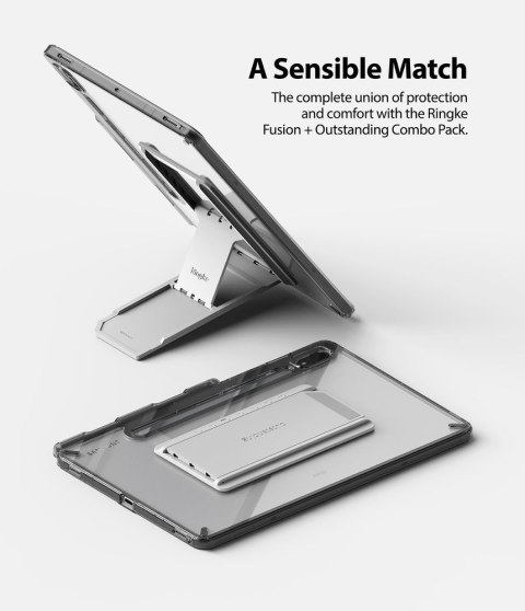 Sztywne etui z żelową ramką i podstawką do Galaxy Tab S7 11'' Fusion Combo Outstanding szary Sztywne etui z żelową ramką i podstawką do Galaxy Tab S7 11'' Fusion Combo Outstanding szary