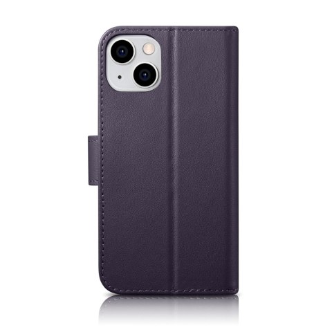 2w1 etui skórzany pokrowiec z klapką iPhone 14 Plus Anti-RFID Wallet Case ciemnofioletowy 2w1 etui skórzany pokrowiec z klapką iPhone 14 Plus Anti-RFID Wallet Case ciemnofioletowy