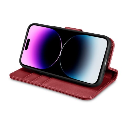 2w1 etui skórzany pokrowiec z klapką iPhone 14 Pro Max Anti-RFID Wallet Case czerwony 2w1 etui skórzany pokrowiec z klapką iPhone 14 Pro Max Anti-RFID Wallet Case czerwony