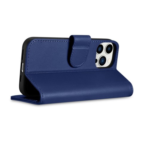 2w1 etui skórzany pokrowiec z klapką iPhone 14 Pro Max Anti-RFID Wallet Case niebieski 2w1 etui skórzany pokrowiec z klapką iPhone 14 Pro Max Anti-RFID Wallet Case niebieski