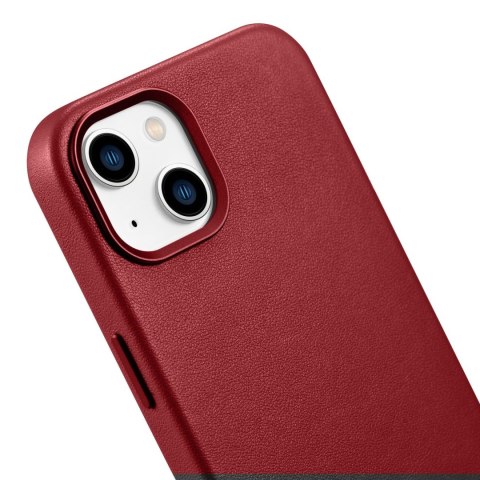 Pokrowiec etui z naturalnej skóry do iPhone 14 Plus MagSafe Case Leather czerwony Pokrowiec etui z naturalnej skóry do iPhone 14 Plus MagSafe Case Leather czerwony