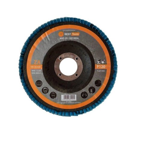 ŚCIERNICA TALERZOWA LISTKOWA 125x22,2 gr. 120 ZA BEST TOOLS ŚCIERNICA TALERZOWA LISTKOWA 125x22,2 gr. 120 ZA BEST TOOLS