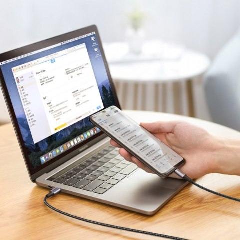 Kabel przewód USB-C - USB-C Power Delivery Quick Charge 1m - szary Kabel przewód USB-C - USB-C Power Delivery Quick Charge 1m - szary