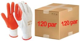 Rękawice Brukarskie / biało-pomarańczowe / Rozmiar: 10 - XL / OX-ORANGINA - 120 szt.