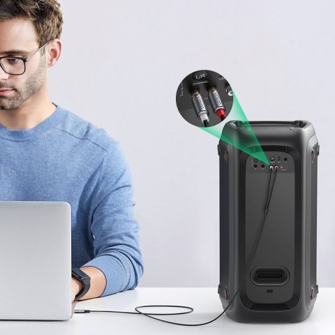 Kabel przewód audio dźwiękowy USB-C męski - 2RCA męski 1.5m szary Kabel przewód audio dźwiękowy USB-C męski - 2RCA męski 1.5m szary