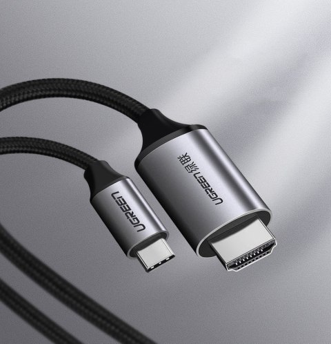 Kabel przewód przejściówka HDMI - USB-C 4K 60Hz 1.5m czarno-szary Kabel przewód przejściówka HDMI - USB-C 4K 60Hz 1.5m czarno-szary