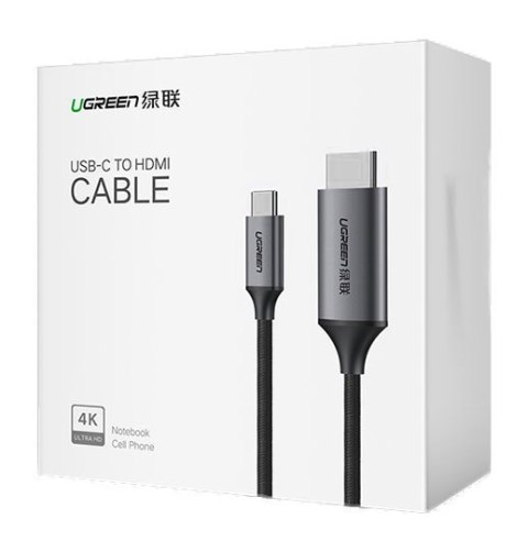 Kabel przewód przejściówka HDMI - USB-C 4K 60Hz 1.5m czarno-szary Kabel przewód przejściówka HDMI - USB-C 4K 60Hz 1.5m czarno-szary