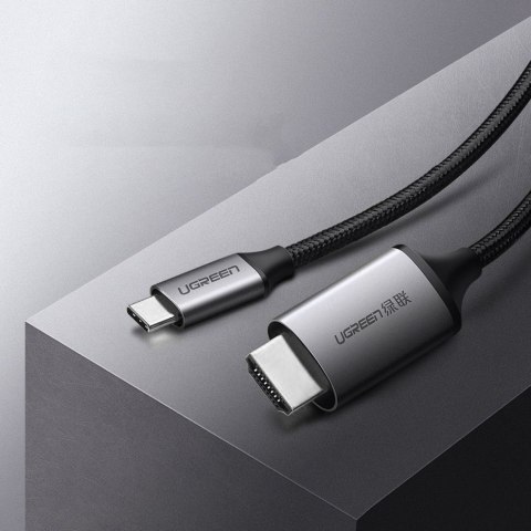Kabel przewód przejściówka HDMI - USB-C 4K 60Hz 1.5m czarno-szary Kabel przewód przejściówka HDMI - USB-C 4K 60Hz 1.5m czarno-szary