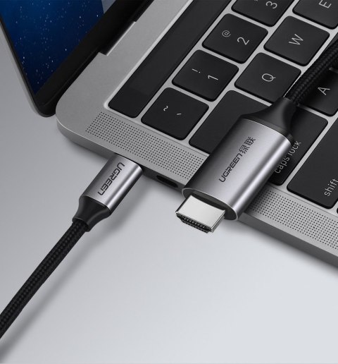 Kabel przewód przejściówka HDMI - USB-C 4K 60Hz 1.5m czarno-szary Kabel przewód przejściówka HDMI - USB-C 4K 60Hz 1.5m czarno-szary