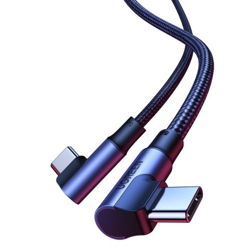 Kątowy kabel przewód w oplocie USB-C Quick Charge PD 100W 2m czarny Kątowy kabel przewód w oplocie USB-C Quick Charge PD 100W 2m czarny