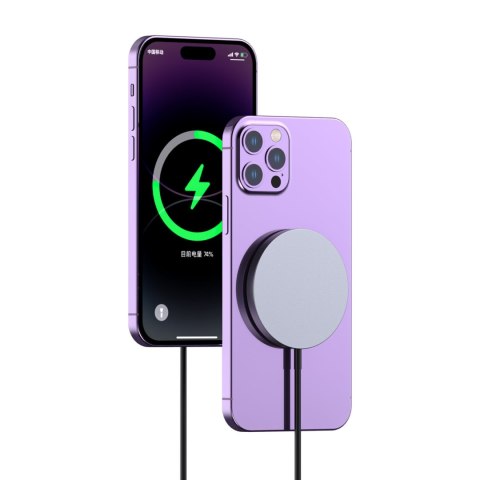 Ładowarka indukcyjna magnetyczna do telefonu MagSafe 15W czarna Ładowarka indukcyjna magnetyczna do telefonu MagSafe 15W czarna