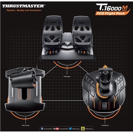 Zestaw lotniczy Thrustmaster Joystick T 16000M, czarny Zestaw lotniczy Thrustmaster Joystick T 16000M, czarny