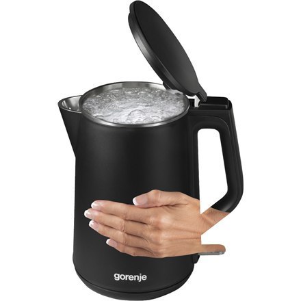 Czajnik Gorenje K15DWBK elektryczny, 2200 W, 1,5 l, stal nierdzewna, podstawa obrotowa 360°, czarny Czajnik Gorenje K15DWBK elektryczny, 2200 W, 1,5 l, stal nierdzewna, podstawa obrotowa 360°, czarny