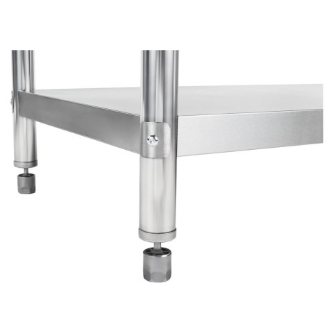 Stół do kuchni blat roboczy ze stali nierdzewnej z rantem i dolną półką 180x60cm Stół do kuchni blat roboczy ze stali nierdzewnej z rantem i dolną półką 180x60cm