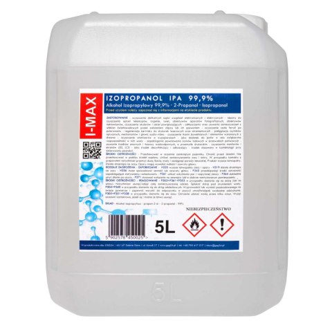 Alkohol izopropylowy Izopropanol IPA I-MAX 99,9% 5L Alkohol izopropylowy Izopropanol IPA I-MAX 99,9% 5L
