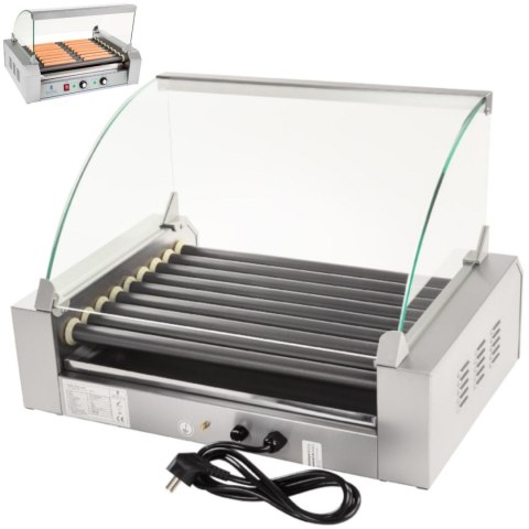Grill rolkowy z szybą Roller grill z rolkami z teflonu 9T Grill rolkowy z szybą Roller grill z rolkami z teflonu 9T