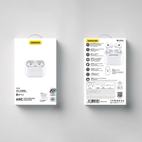 Bezprzewodowe dokanałowe słuchawki TWS Bluetooth 5.2 230mAh białe Bezprzewodowe dokanałowe słuchawki TWS Bluetooth 5.2 230mAh białe