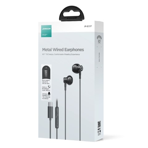 Zestaw słuchawkowy słuchawki douszne USB-C kabel 1.2m czarne Zestaw słuchawkowy słuchawki douszne USB-C kabel 1.2m czarne