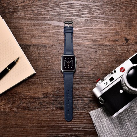 Opaska pasek z naturalnej skóry do Apple Watch 1-3 38mm Leather Vintage ciemnoniebieski Opaska pasek z naturalnej skóry do Apple Watch 1-3 38mm Leather Vintage ciemnoniebieski