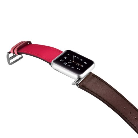 Pasek bransoleta do Apple Watch 42 / 44 / 45mm brązowo-różowy Pasek bransoleta do Apple Watch 42 / 44 / 45mm brązowo-różowy