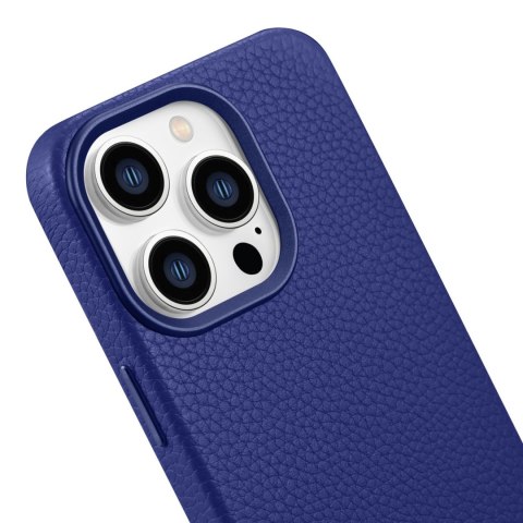 Skórzane etui iPhone 14 Pro Max magnetyczne z MagSafe Litchi Premium Leather Case granatowy Skórzane etui iPhone 14 Pro Max magnetyczne z MagSafe Litchi Premium Leather Case granatowy