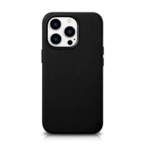 Skórzane etui iPhone 14 Pro magnetyczne z MagSafe Litchi Premium Leather Case czarny Skórzane etui iPhone 14 Pro magnetyczne z MagSafe Litchi Premium Leather Case czarny