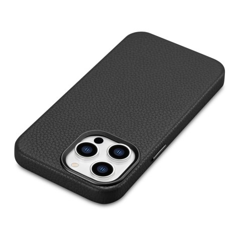 Skórzane etui iPhone 14 Pro magnetyczne z MagSafe Litchi Premium Leather Case czarny Skórzane etui iPhone 14 Pro magnetyczne z MagSafe Litchi Premium Leather Case czarny