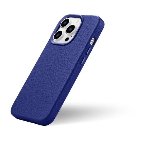 Skórzane etui iPhone 14 Pro magnetyczne z MagSafe Litchi Premium Leather Case granatowy Skórzane etui iPhone 14 Pro magnetyczne z MagSafe Litchi Premium Leather Case granatowy