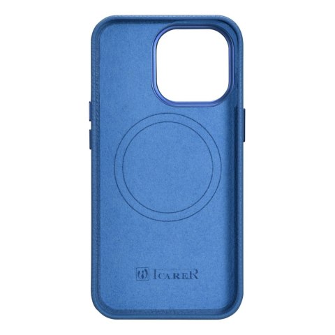 Skórzane etui iPhone 14 Pro magnetyczne z MagSafe Litchi Premium Leather Case niebieski Skórzane etui iPhone 14 Pro magnetyczne z MagSafe Litchi Premium Leather Case niebieski