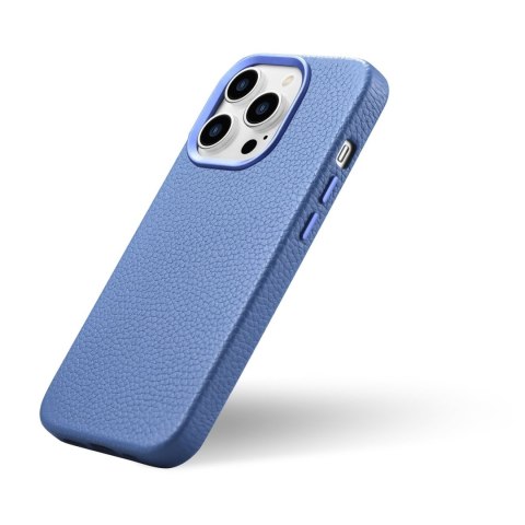 Skórzane etui iPhone 14 Pro magnetyczne z MagSafe Litchi Premium Leather Case niebieski Skórzane etui iPhone 14 Pro magnetyczne z MagSafe Litchi Premium Leather Case niebieski