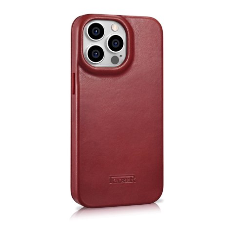 Skórzane etui iPhone 14 Pro z klapką magnetyczne MagSafe CE Oil Wax Premium Leather bordowy Skórzane etui iPhone 14 Pro z klapką magnetyczne MagSafe CE Oil Wax Premium Leather bordowy