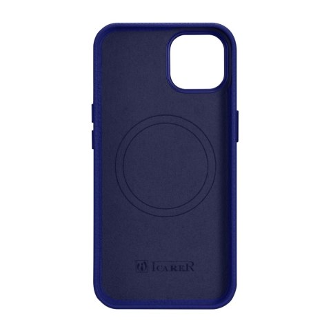 Skórzane etui iPhone 14 magnetyczne z MagSafe Litchi Premium Leather Case granatowy Skórzane etui iPhone 14 magnetyczne z MagSafe Litchi Premium Leather Case granatowy