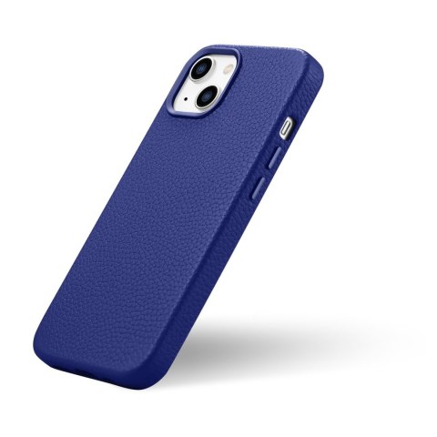 Skórzane etui iPhone 14 magnetyczne z MagSafe Litchi Premium Leather Case granatowy Skórzane etui iPhone 14 magnetyczne z MagSafe Litchi Premium Leather Case granatowy
