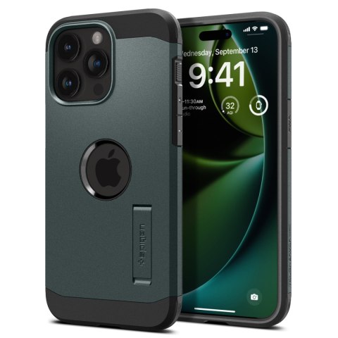 Etui Tough Armor MagSafe z podstawką na iPhone 15 Pro Max zielone Etui Tough Armor MagSafe z podstawką na iPhone 15 Pro Max zielone