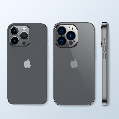 Etui obudowa pokrowiec do iPhone 14 Pro z metaliczną ramką 14Q Case czarny Etui obudowa pokrowiec do iPhone 14 Pro z metaliczną ramką 14Q Case czarny