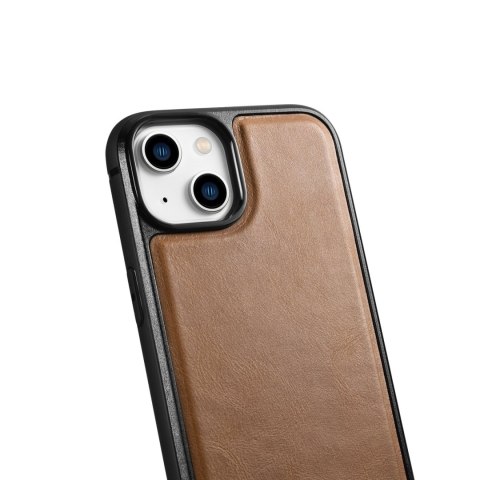 Etui pokryte naturalną skórą do iPhone 14 Leather Oil Wax jasny brąz Etui pokryte naturalną skórą do iPhone 14 Leather Oil Wax jasny brąz