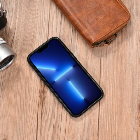 Etui pokryte naturalną skórą do iPhone 14 Leather Oil Wax jasny brąz Etui pokryte naturalną skórą do iPhone 14 Leather Oil Wax jasny brąz