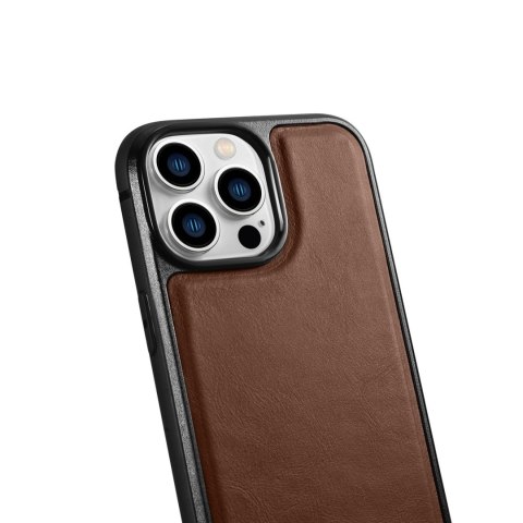 Etui pokryte naturalną skórą do iPhone 14 Pro Max Leather Oil Wax ciemny brąz Etui pokryte naturalną skórą do iPhone 14 Pro Max Leather Oil Wax ciemny brąz