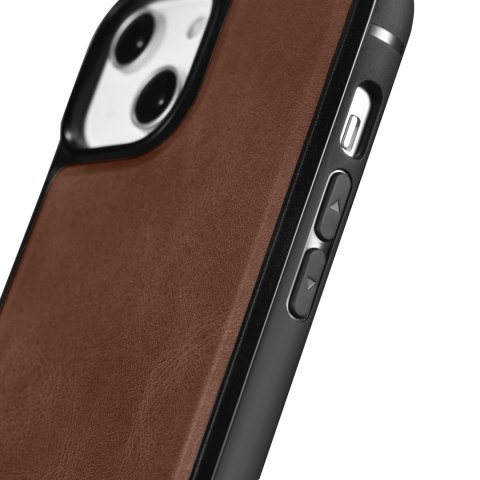 Etui pokryte naturalną skórą do iPhone 14 Pro Max Leather Oil Wax ciemny brąz Etui pokryte naturalną skórą do iPhone 14 Pro Max Leather Oil Wax ciemny brąz