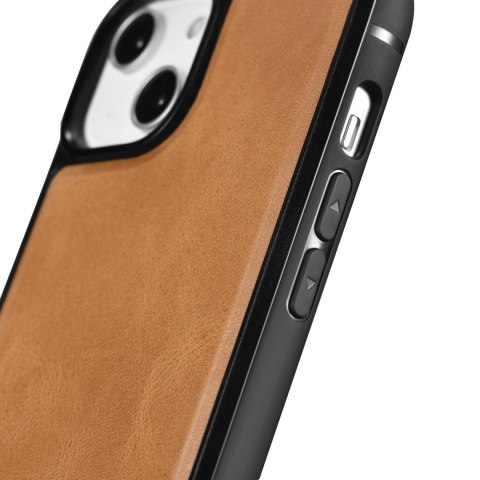 Etui pokryte naturalną skórą do iPhone 14 Pro Max Leather Oil Wax jasny brąz Etui pokryte naturalną skórą do iPhone 14 Pro Max Leather Oil Wax jasny brąz