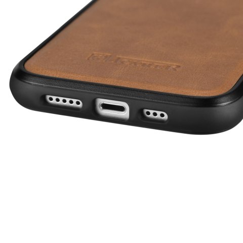 Etui pokryte naturalną skórą do iPhone 14 Pro Max Leather Oil Wax jasny brąz Etui pokryte naturalną skórą do iPhone 14 Pro Max Leather Oil Wax jasny brąz