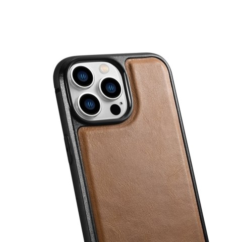 Etui pokryte naturalną skórą do iPhone 14 Pro Max Leather Oil Wax jasny brąz Etui pokryte naturalną skórą do iPhone 14 Pro Max Leather Oil Wax jasny brąz