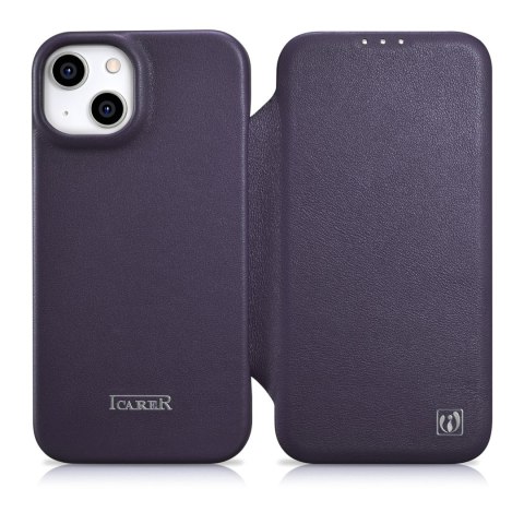 Skórzane etui iPhone 14 Plus z klapką magnetyczne MagSafe CE Premium Leather fioletowy Skórzane etui iPhone 14 Plus z klapką magnetyczne MagSafe CE Premium Leather fioletowy