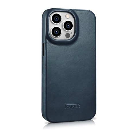 Skórzane etui iPhone 14 Pro Max z klapką magnetyczne MagSafe CE Oil Wax Premium Leather granatowy Skórzane etui iPhone 14 Pro Max z klapką magnetyczne MagSafe CE Oil Wax Premium Leather granatowy