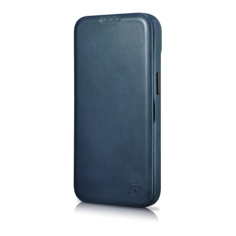 Skórzane etui iPhone 14 Pro Max z klapką magnetyczne MagSafe CE Oil Wax Premium Leather granatowy Skórzane etui iPhone 14 Pro Max z klapką magnetyczne MagSafe CE Oil Wax Premium Leather granatowy